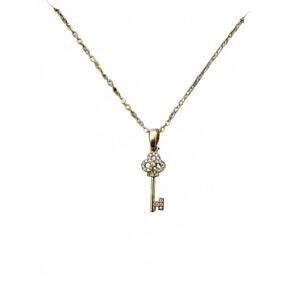 NWT Loren Olivia Gold Crystal "Key to My Heart" Charm Pendant Necklace 16" L